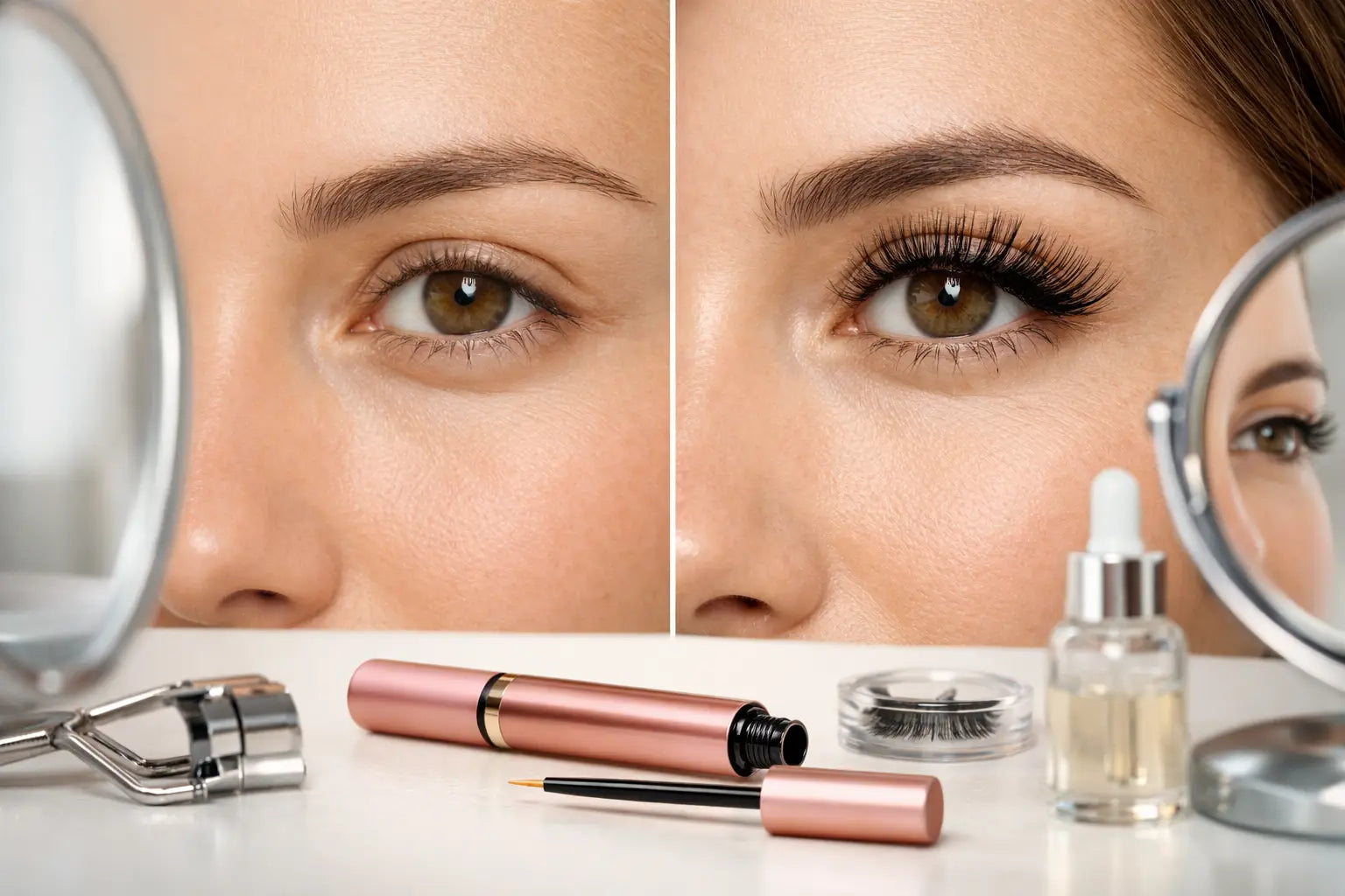 Wimpernserum Vorher-Nachher-Bilder richtig deuten